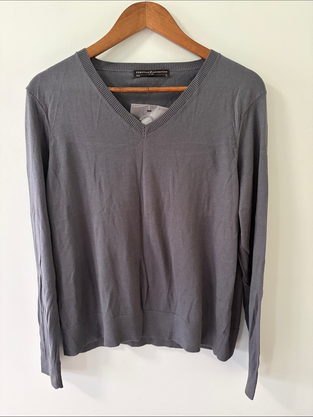 Peruvian Connection Pima Cotton Modal V- neck Lightweight Sweater